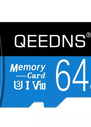 Карта пам'яті, Флешка TF card MicroSD 64GB Class 10 + SD Adapt...
