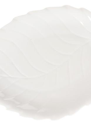 Блюдо фарфоровое сервировочное Лист 24,5 см, цвет - белый