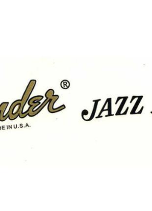 Деколь для бас-гитары Fender Jazz Bass наклейка логотип золоти...