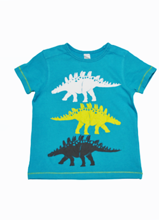 Зелена футболка із динозаврами mini clab на хлопчика 4-5 років