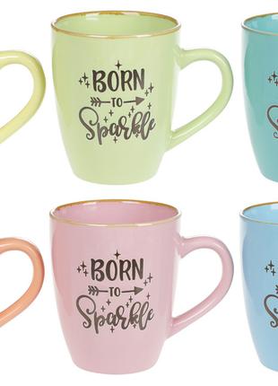 Кружка керамическая Born to Sparkle 360 мл, 6 видов