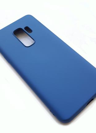 Силиконовый чехол с микрофиброй для Samsung Galaxy S9 Plus синий