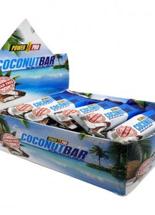 Батончики Power Pro Coconut Bar без сахара 50 грамм 20 шт
