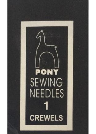 Игла Pony (Индия) вышивка гладью №1 (25 шт) набор, вышивка бис...