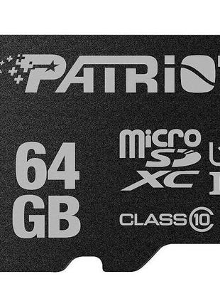 Карта пам`яті MicroSDHC 64GB UHS-I Class 10 Patriot LX (PSF64G...