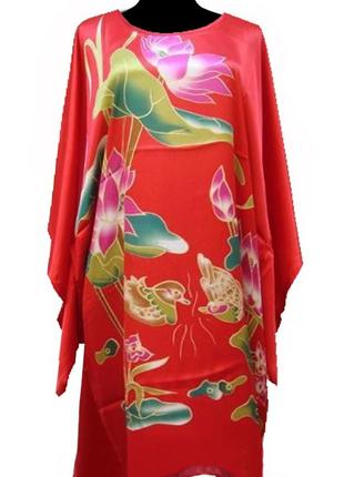 шелковое платье кимоно лотос