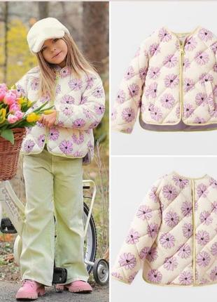 Куртка дитяча для дівчинки фірми zara / куртка в принт квітів ...