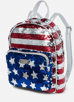 Мини-рюкзак justice американский флаг с меняющими цвет пайетками.