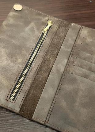 Кожаный кошелек портмоне коричневый мужской бумажник
