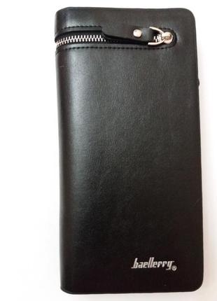 Черный кошелек стильный мужской клатч портмоне baellerry