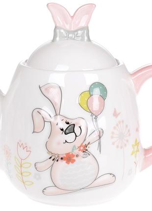 Чайник керамический Веселый кролик, 1л