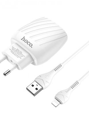 Зарядное сетевое HOCO C78A Highway 2USB 2.4A Lightning Белый