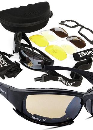 Окуляри Daisy X7 Тактичні вітрозахисні окуляри набір лінз 3 пари