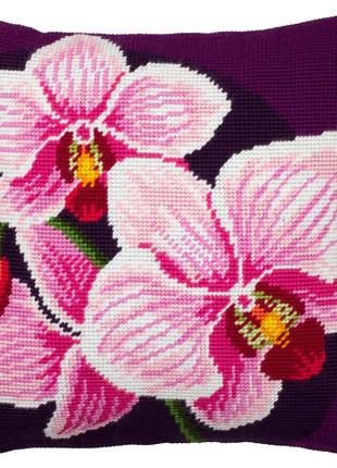 Набор для вышивки подушки крестом "Орхидеи" Страмин с пряжей Z...