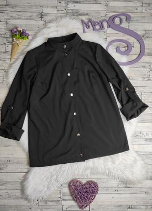 Женская рубашка fashion классическая черная с серебристыми пуг...