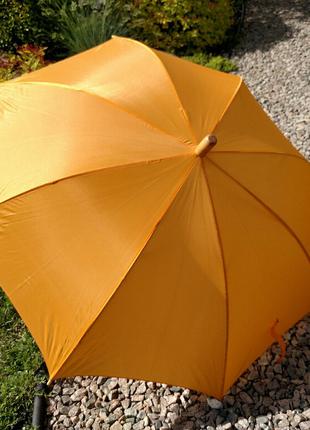 Оранжевый женский зонт - трость, автомат.