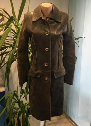 Итальянский кожаный плащ-пальто
