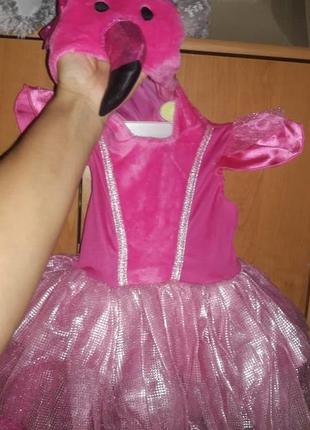 Шикарное платье фламинго юбка пачка 2/3 года