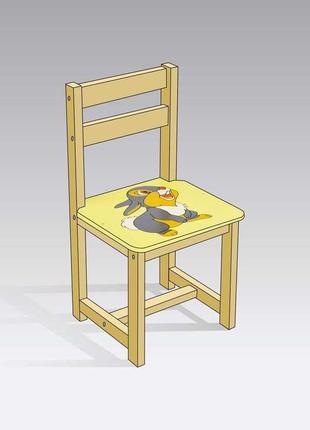 Детский желтый стул "Зайчик", размер 54х27см