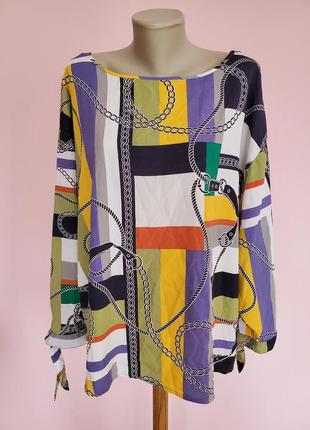 Красива брендова різнокольорова блузка вільного фасону