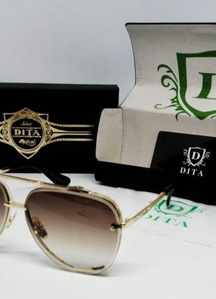 Dita очки мужские солнцезащитные коричневый градиент в золотом...