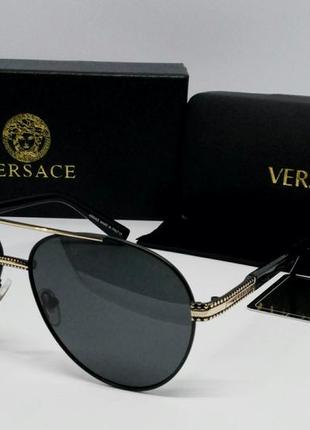 Versace стильные мужские солнцезащитные очки капли черные поля...