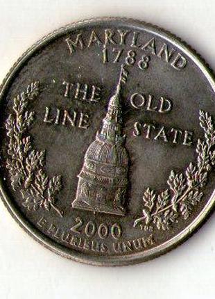 США 25 центів 2000 рік №303