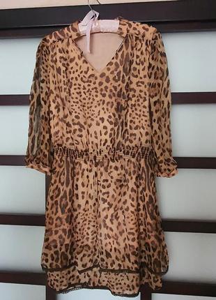 Платье шелк, леопардовый принт