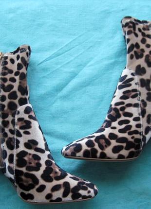 River island leopard (39) бархатные ботинки женские