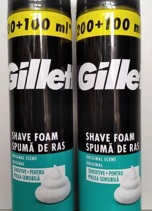 Піна для гоління/ пена для бритья Gillette sensitive 300мл.