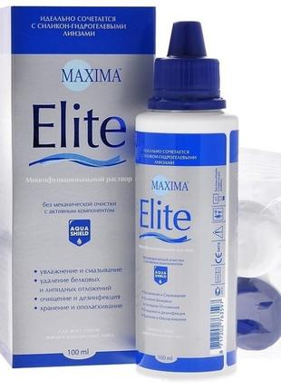 Розчин для очищення контактних лінз "maxima elite" англія (100...