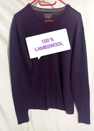 Вовняний arlington extra fine lambswool пуловер фіолетовий ба...