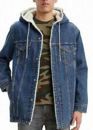 Куртка джинсовая шерпа мужская levis denim sherpa