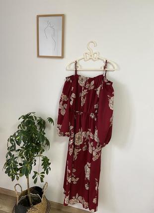 Сукня міді з квітковим принтом