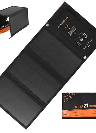 Сонячна панель, зарядний пристрій 21w, 2 USB, 5V 2A