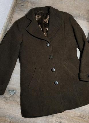 Теплое пальто на холодную осень или зиму, цвет горький коричне...