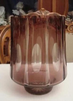 Оригинальная ваза цветной хрусталь богемия чехословакия