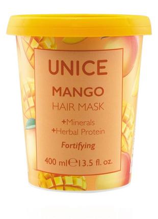 Маска для волосся unice з екстрактом манго, 400 мл