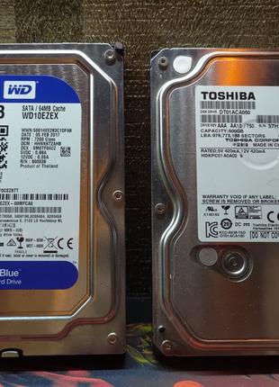 Жёсткий диск WD 1000 TB и
Toshiba 500 GB