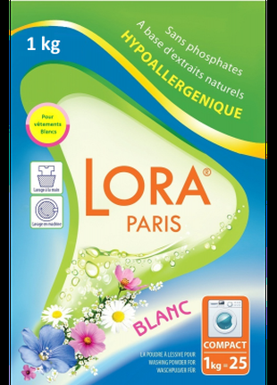 Стиральный порошок для белого белья Lora Paris Blanc (Weiss) 1 кг