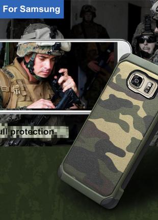 Samsung S7 противоударный чехол бампер MILITARY КАМУФЛЯЖ Green