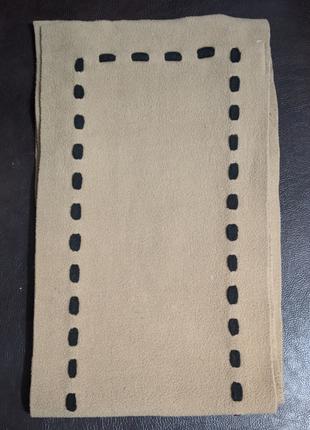Женский шарф кофейного цвета с чёрными прямоугольниками 160х25см