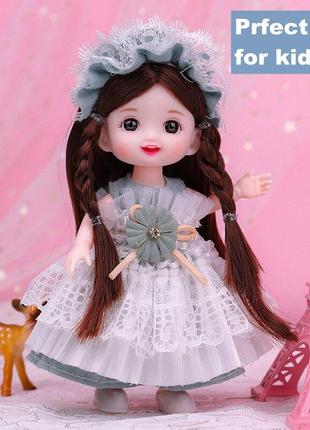 Лялька з 3D очима 16см з довгим волоссям