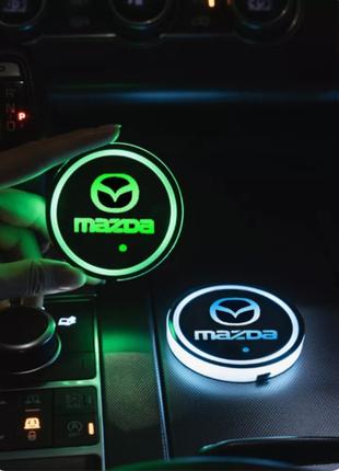 Подсветка подстаканника с логотипом автомобиля MAZDA