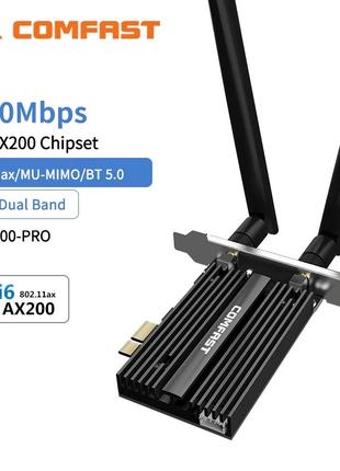 COMFAST CF-AX200 Pro PCI-E Сетевая карта 3000Mbps WiFi 6 + Blu...