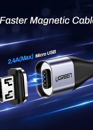 Ugreen Magnetic USB Cable кабель магнитный Micro USB 1 метр в ...