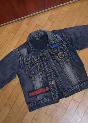 джинсовая курточка на хлопчика рост 116 - 122 стильная