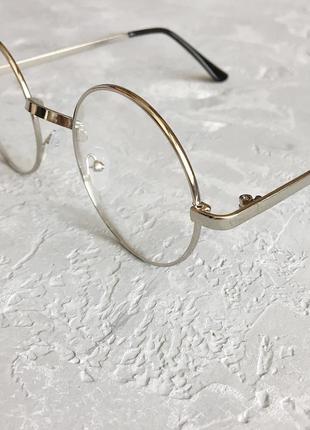 Круглі іміджеві окуляри з сріблястою оправою як у гаррі поттера