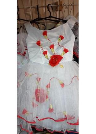 Платье нарядное розы для девочки 5-8 лет