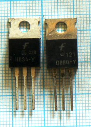 ЛОТ 8 Комплементарних пар 2SB834 + 2SD880 to220 за 147.36 Гр.